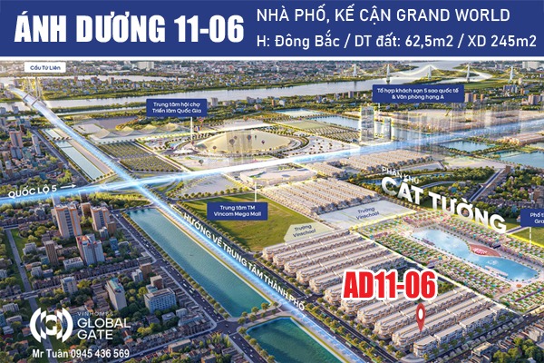 ÁNH DƯƠNG 11-06 LIỀN KỀ (62,5m2) KẾ CẬN GRAND WORLD