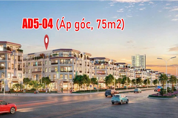 ÁNH DƯƠNG 5-04 ÁP GÓC (Đường 17m, vỉa hè 5m)