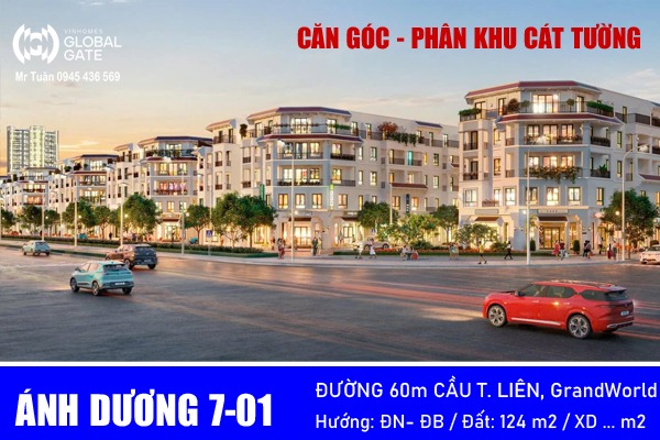 ÁNH DƯƠNG 7-01 SHOPHOUSE GÓC TRỤC CẦU TỨ LIÊN, ĐƯỜNG TP 60m
