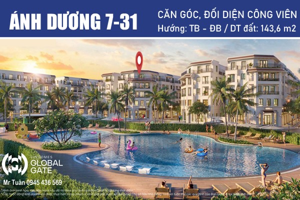 ÁNH DƯƠNG 7-31 | Liền kề góc View công viên