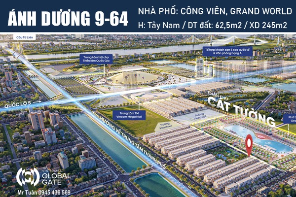 ÁNH DƯƠNG 9-64 LIỀN KỀ (62,5m2) VIEW VƯỜN HOA