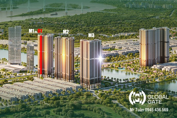 CĂN 01 TÒA M1 (GÓC 75,4 m2 / 2 NGỦ/ BC: ĐÔNG NAM - ĐÔNG BẮC)