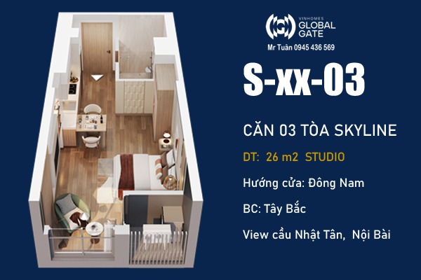 CĂN 03 - STUDIO LUMIÈRE PRIME HILLS CỔ LOA