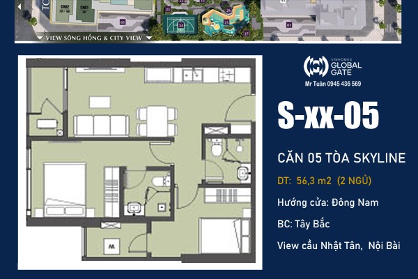 CĂN 05 TÒA SKYLINE - LUMIÈRE PRIME HILLS CỔ LOA