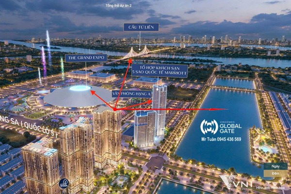 CĂN 06 TÒA M1 (MẶT SẢNH 46,2m2 / 1 NGỦ+/ BC: TÂY NAM, VIEW SÔNG HỒNG, EXPO)