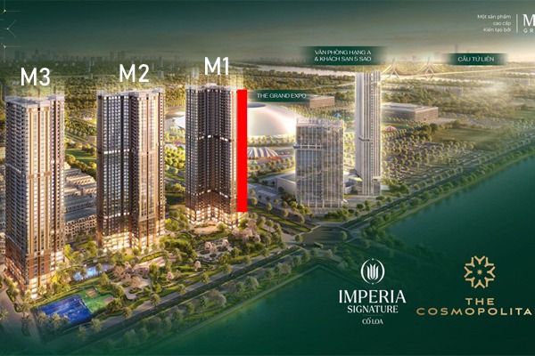 CĂN 08 TÒA M1 | M1-xx-08 (GÓC 93,4m2 / 3NGỦ / BC: TÂY NAM - TÂY BẮC, VIEW EXPO)