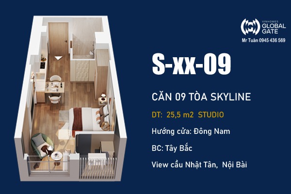 CĂN 09 - STUDIO LUMIÈRE PRIME HILLS CỔ LOA