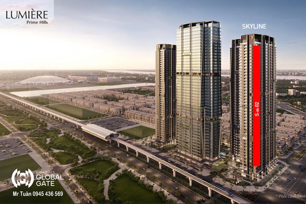 CĂN 10 TÒA SKYLINE (62,2 m2 / 1 NGỦ + 1BR) LUMIÈRE PRIME HILLS CỔ LOA