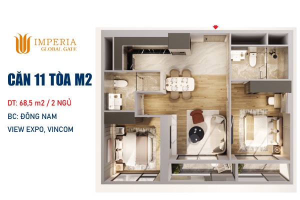 CĂN 11 TÒA M2 - MONACO | COSMOPOLITAN VINHOMES GLOBAL GATE