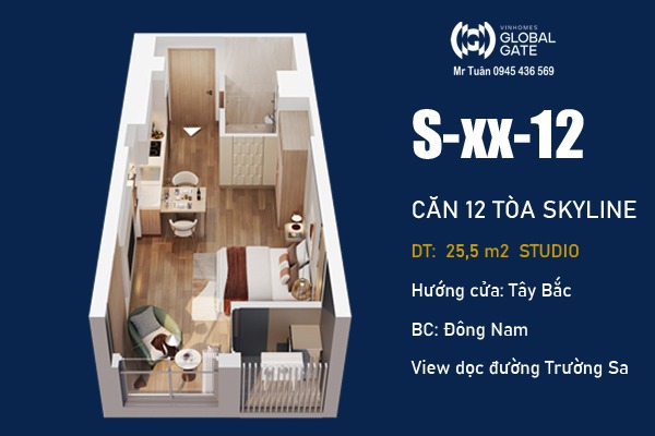CĂN 12 - STUDIO LUMIÈRE PRIME HILLS CỔ LOA
