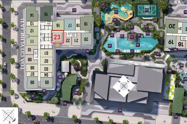 CĂN 23 TÒA A1 CITYLINE (1 NGỦ, VIEW ĐƯỜNG TRƯỜNG SA) LUMIÈRE Prime Hills CỔ LOA