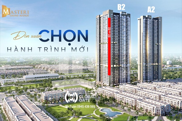 CĂN GÓC 02 (2 NGỦ + / 60 m2 / BC: ĐÔNG BẮC - ĐÔNG NAM)