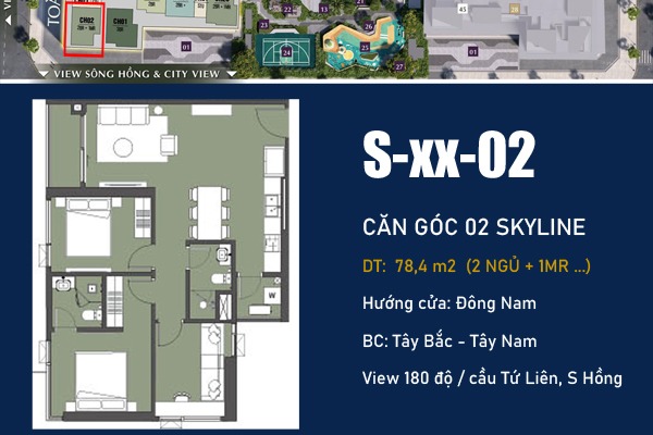 CĂN GÓC 02 TÒA SKYLINE - LUMIÈRE Prime Hills CỔ LOA