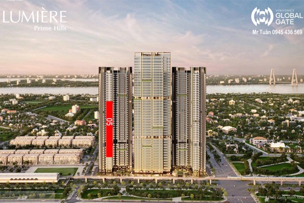 CĂN GÓC 05 TÒA CITYLINE (1 NGỦ + 1 ĐA NĂNG, VIEW NỘI BÀI) LUMIÈRE Prime Hills CỔ LOA