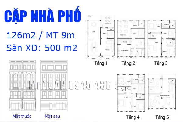 CẶP NHÀ PHỐ ÁNH DƯƠNG 1 (ĐẤT 126 m2 / MT 9m)