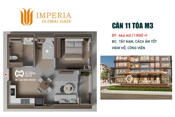LAYOUT CĂN 11 TÒA M3 - MADISON | COSMOPOLITAN - MIK CỔ LOA