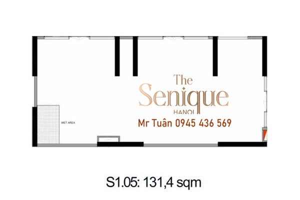 Layout Shop chân đế S1-05 Tòa Senique 1 Vinhomes Ocean Park