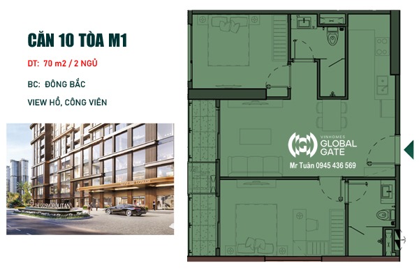 LAYOUT VIEW CÔNG VIÊN CĂN 10 TÒA M1 - MAYFAIR | COSMOPOLITAN - MIK CỔ LOA