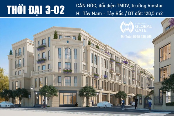 LIỀN KỀ GÓC (120,5m2) THỜI ĐẠI 3-02 | PHÂN KHU THỊNH VƯỢNG