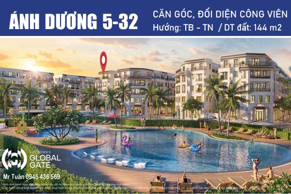 LIỀN KỀ GÓC, VIEW CÔNG VIÊN | ÁNH DƯƠNG 5-32