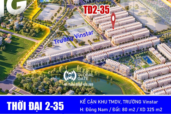 LIỀN KỀ THỜI ĐẠI 2-35 GẦN TRƯỜNG VINSTAR, TRẠM SẠC XE ĐIỆN GLOBAL GATE