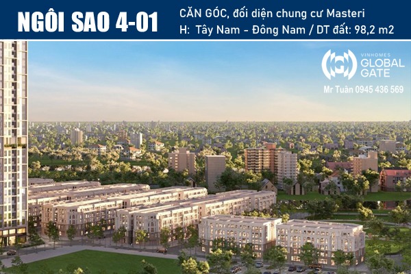 NGÔI SAO 4-01 NHÀ PHỐ, CĂN GÓC, ĐỐI DIỆN CHUNG CƯ