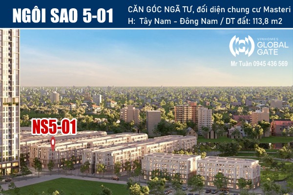 NGÔI SAO 5-01 | NHÀ PHỐ, CĂN GÓC, ĐỐI DIỆN CHUNG CƯ