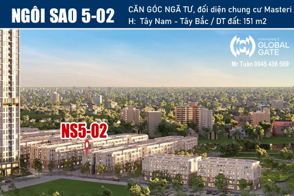 NGÔI SAO 5-02 | NHÀ PHỐ, CĂN GÓC, ĐỐI DIỆN CHUNG CƯ