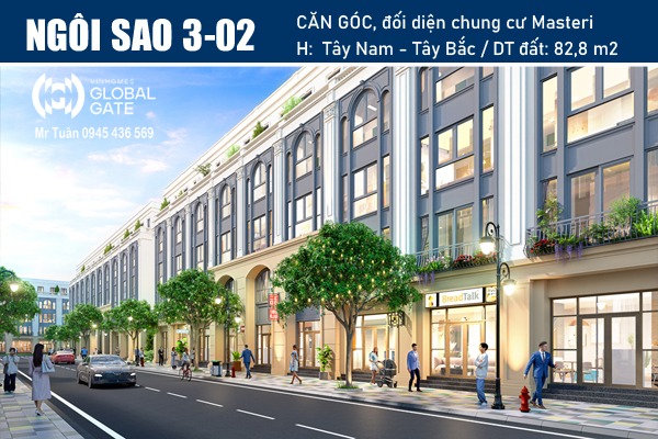 NHÀ PHỐ NGÔI SAO 3-02 | CĂN GÓC, ĐỐI DIỆN CHUNG CƯ