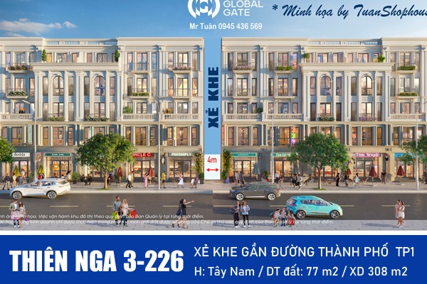 NHÀ PHỐ XẺ KHE, KẾ CẬN ĐƯỜNG THÀNH PHỐ TP1 | THIÊN NGA 3-226