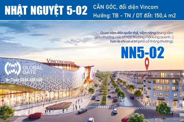 NHẬT NGUYỆT 5-02 | SHOPHOUSE GÓC, ĐỐI DIỆN VINCOM MEGA MALL