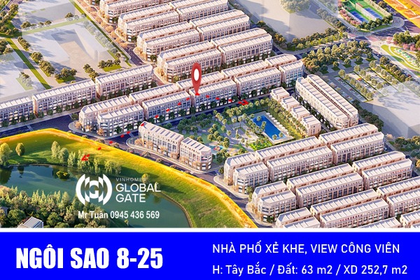 NS8-25 NHÀ PHỐ XẺ KHE, ĐỐI DIỆN CÔNG VIÊN | NGÔI SAO 8