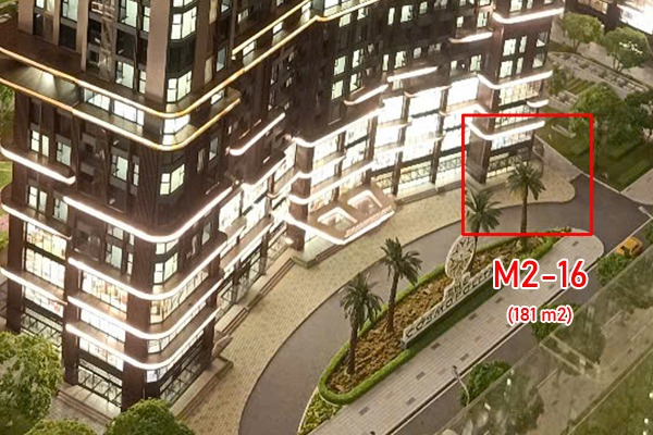 SHOP CHÂN ĐẾ GÓC, MẶT SẢNH TÒA M2 (M2-TMDV 16) COSMOPOLITAN VINHOMES GLOBAL GATE