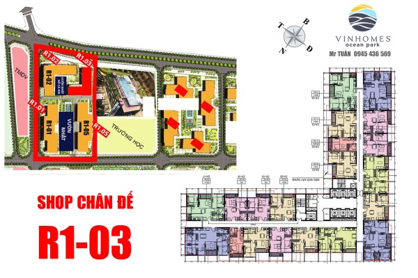 SHOP R1-03.12A CHÂN ĐẾ TÒA R1-03 OCEAN PARK