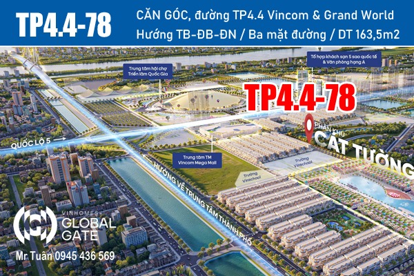 Shophouse GÓC TP4.4-78 ĐƯỜNG THÀNH PHỐ (30m)