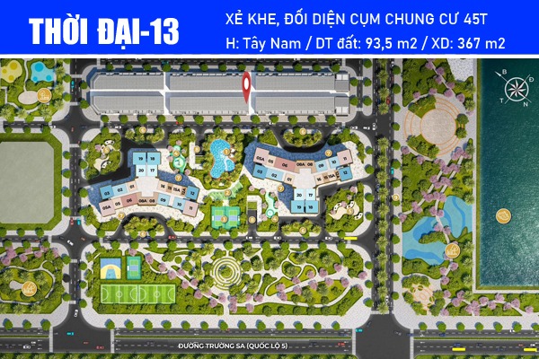 TĐ-13 NHÀ PHỐ XẺ KHE, ĐỐI DIỆN CỤM CHUNG CƯ 45 TẦNG