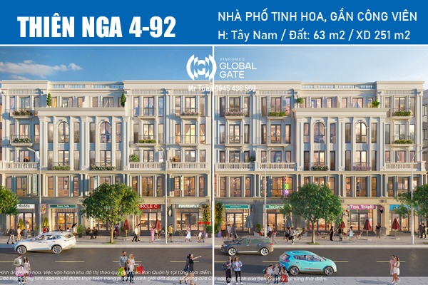 THIÊN NGA 4-92 NHÀ PHỐ GẦN CÔNG VIÊN ROSE PARK, VINHOMES GLOBAL GATE