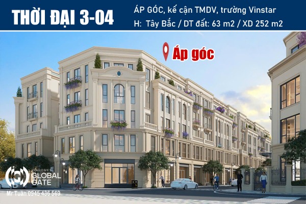 THỜI ĐẠI 3-04 | LIỀN KỀ ÁP GÓC VINHOMES GLOBAL GATE