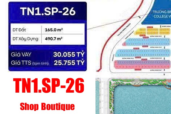 TN1.SP-26 Shop Boutique HOÀNG HÔN (Khu Thiên Nga, có hầm)