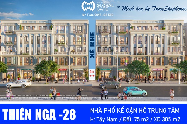 TN-28 NHÀ PHỐ XẺ KHE GẦN HỒ, TRỤC ĐƯỜNG THIÊN NGA (17m)