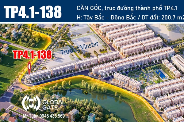 TP4.1-138 Shophouse góc 200,7 m2 TRỤC ĐƯỜNG THÀNH PHỐ TP4.1