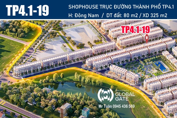 TP4.1-19 SHOPHOUSE TRỤC ĐƯỜNG THÀNH PHỐ TP4.1 (rộng 25m)