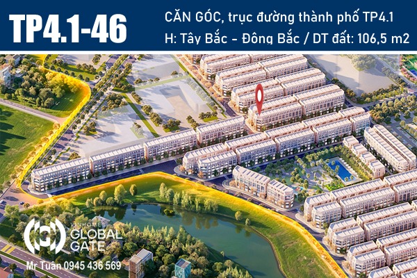 TP4.1-46 SHOPHOUSE GÓC 106,5m2 TRỤC ĐƯỜNG THÀNH PHỐ TP4.1