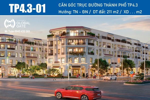 TP4.3-01 SHOPHOUSE GÓC, ĐƯỜNG THÀNH PHỐ (17m)