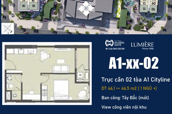 TRỤC CĂN 02 TÒA A1 CITYLINE | LUMIÈRE Prime Hills CỔ LOA