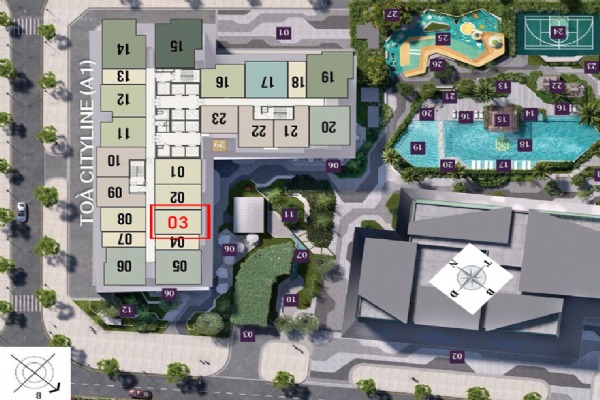 TRỤC CĂN 03 TÒA A1 CITYLINE | LUMIÈRE Prime Hills CỔ LOA