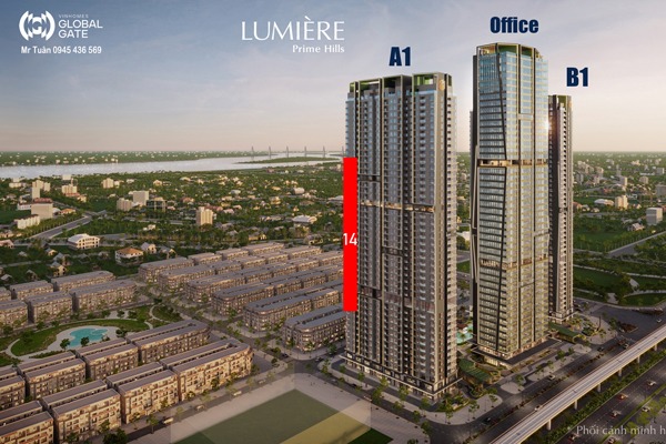 TRỤC CĂN GÓC 14 TÒA A1 CITYLINE, VIEW SÔNG HỒNG - LUMIÈRE Prime Hills CỔ LOA
