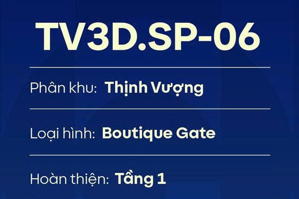 TV3D.SP-06 Shop Boutique BÌNH MINH | Vinhomes Global Gate