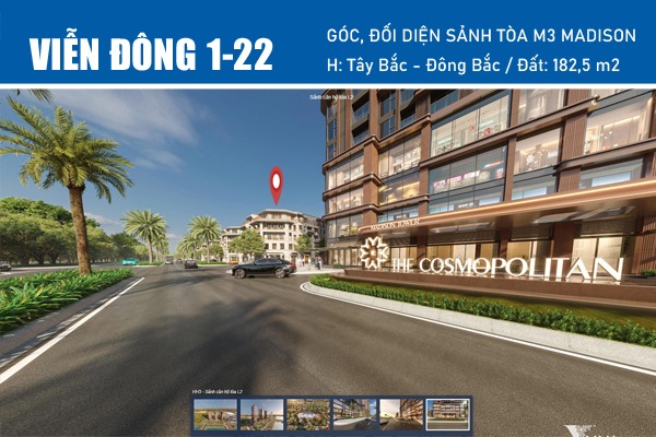 VIỄN ĐÔNG 1-22 CĂN GÓC, ĐỐI DIỆN SẢNH TÒA M3 MADISON - VINHOMES GLOBAL GATE